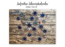 Stickserie - ITH Adventskalender Aufnäher 7-zackiger Stern Zahlen